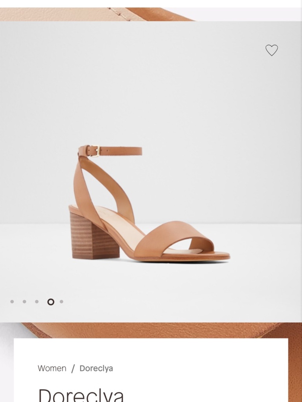 Aldo Tan Leather Ankle-Strap Block Heel Sandal